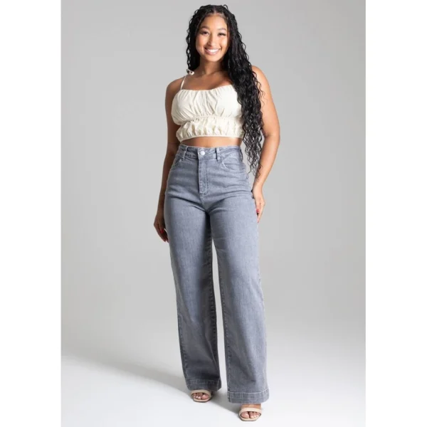 Calça Sawary Jeans Wide Leg Petit