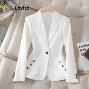 Lovito Blazer Casual Blazer De Botão Liso