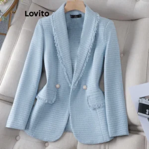 Lovito Blazer Elegante Liso Com Botão