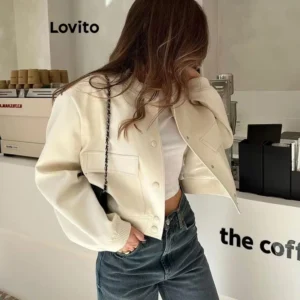 Lovito Jaqueta feminina casual