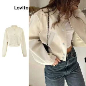 Jaqueta Casual Com Bolso Liso E Botão