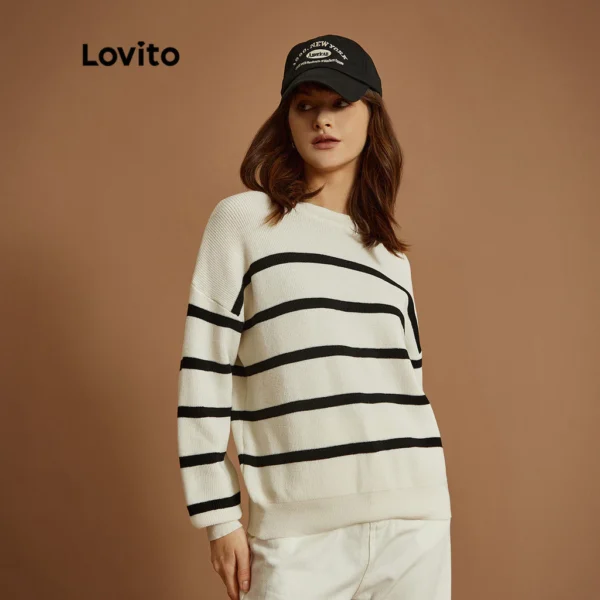 Lovito Suéter Casual Listrado