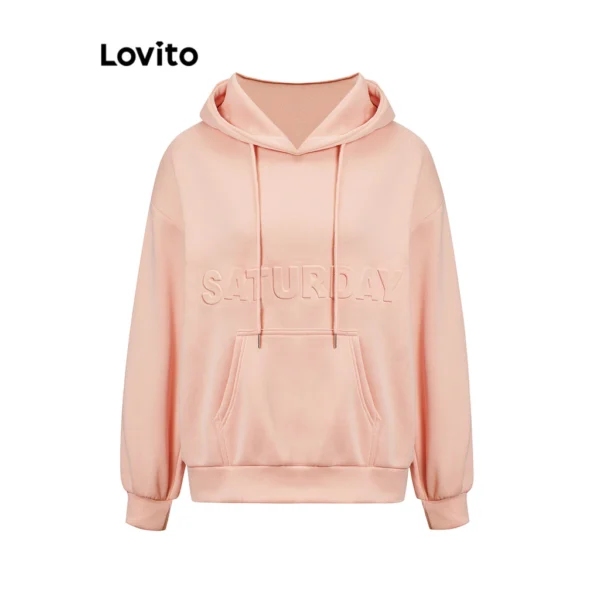 Lovito Moletom Casual Com Estampa Lisa Para Mulheres LNA40001 (Multicolorido)