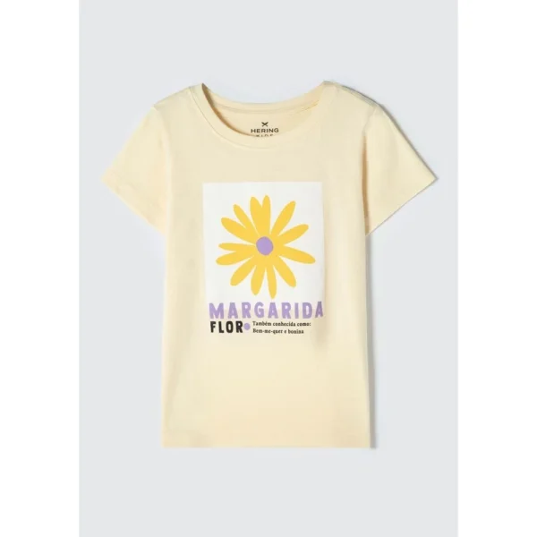 Blusa Infantil Menina Manga Curta Com Estampa Hering Kids