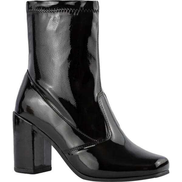 Bota Feminina Lumiss Cano Curto Stretch Confortável Salto Alto Bico Quadrado
