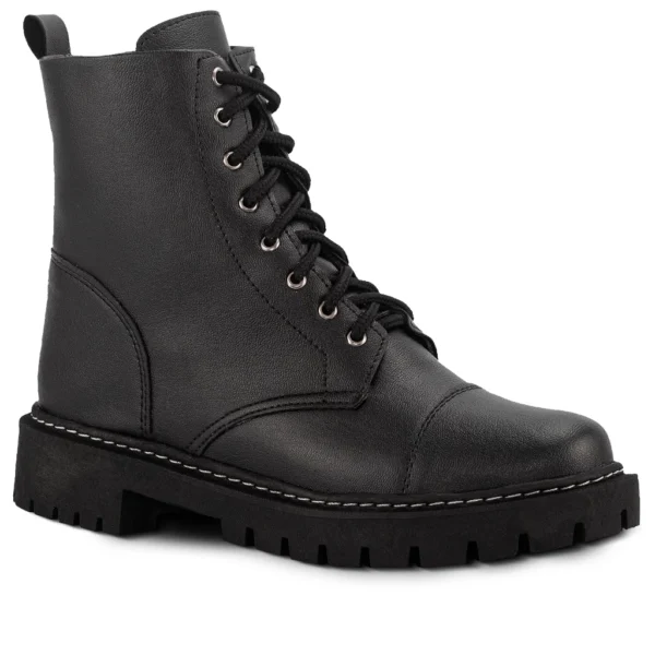 Bota Coturno Lumiss Tratorada Cano Curto Confortável Feminino Masculino Preto