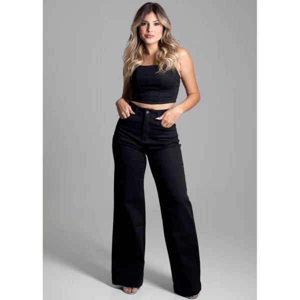 Calça Sarja Sawary Wide Leg - 275028