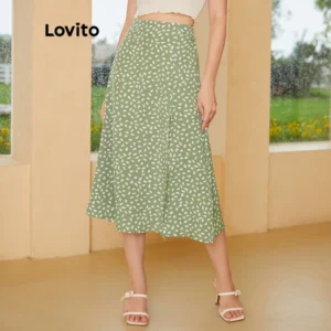 Boho Saia Floral com Fenda de Baile