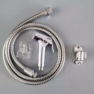 Kit Ducha Higiênica com Registro Torneira Dupla em Aço Inox 304 Aço Escovado Banheiro Lavabo