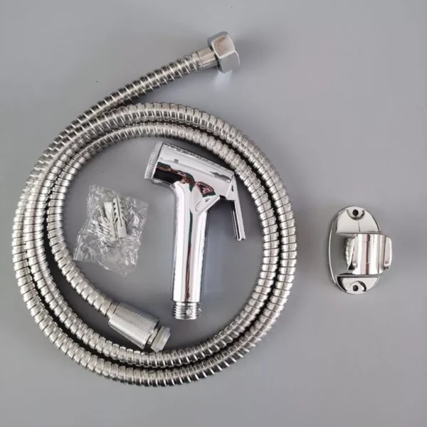 Kit Ducha Higiênica com Registro Torneira Dupla em Aço Inox 304 Aço Escovado Banheiro Lavabo