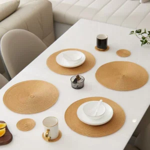 Kit 4 ou 6 Jogo Americano Souplast Redondo Jantar Mesa Posta Cozinha 38cm
