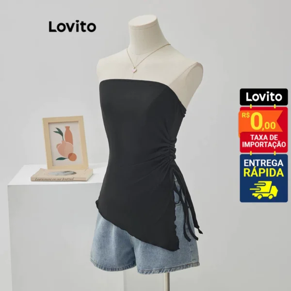 Casual Blusa Feminina Lisa