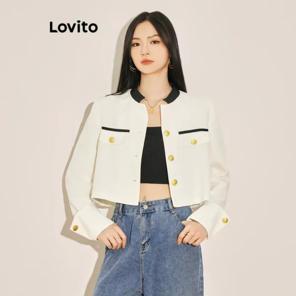 Jaqueta Casual Lisa Com Botões