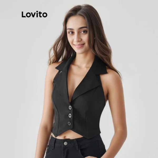 Casual Blusa Feminina Lisa Sem Mangas
