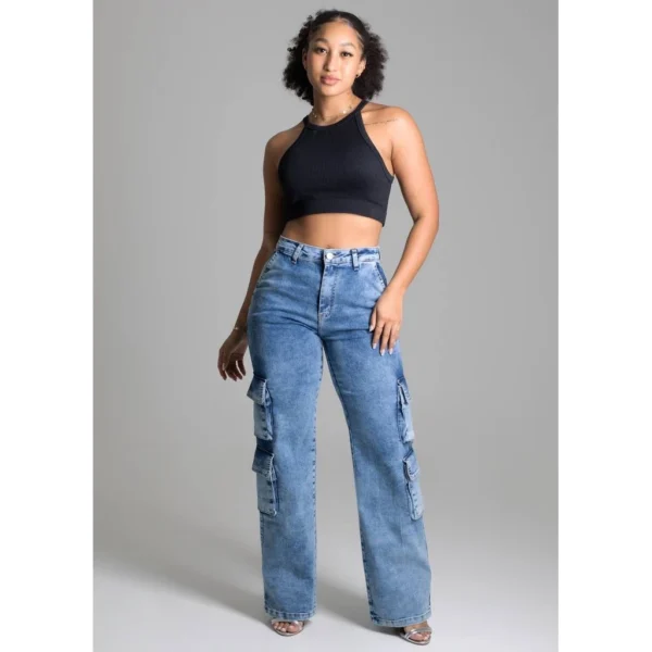 Calça Jeans Sawary Wide Leg
