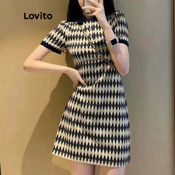 Minivestido Casual Argyle