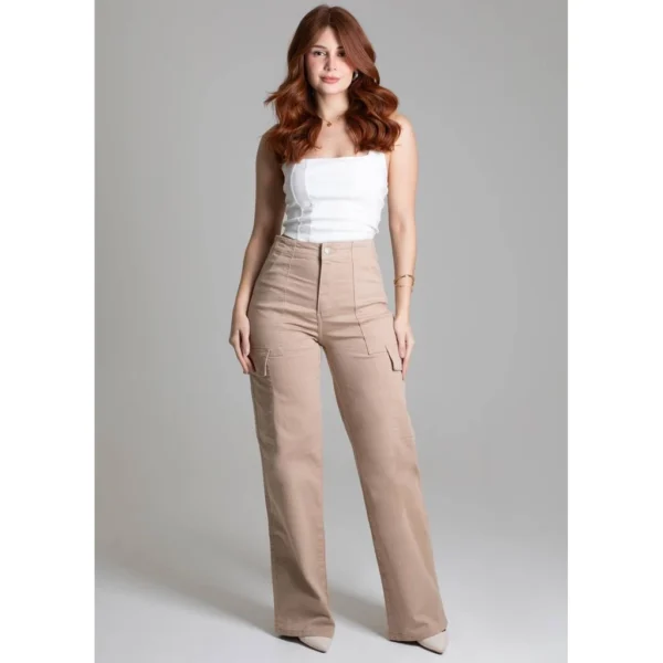 Calça Sarja Sawary Wide Leg