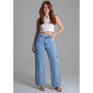 Calça Jeans Sawary Cargo Petit