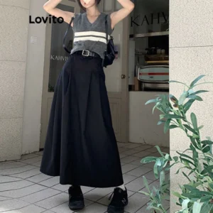 Casual Saia Feminina Lisa Básica